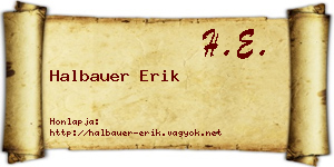 Halbauer Erik névjegykártya